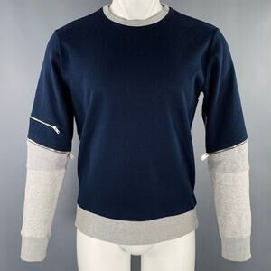 TIM COPPENS Size M Navy Grey Mixed Fabrics Acrylic Blend Sweatshirt